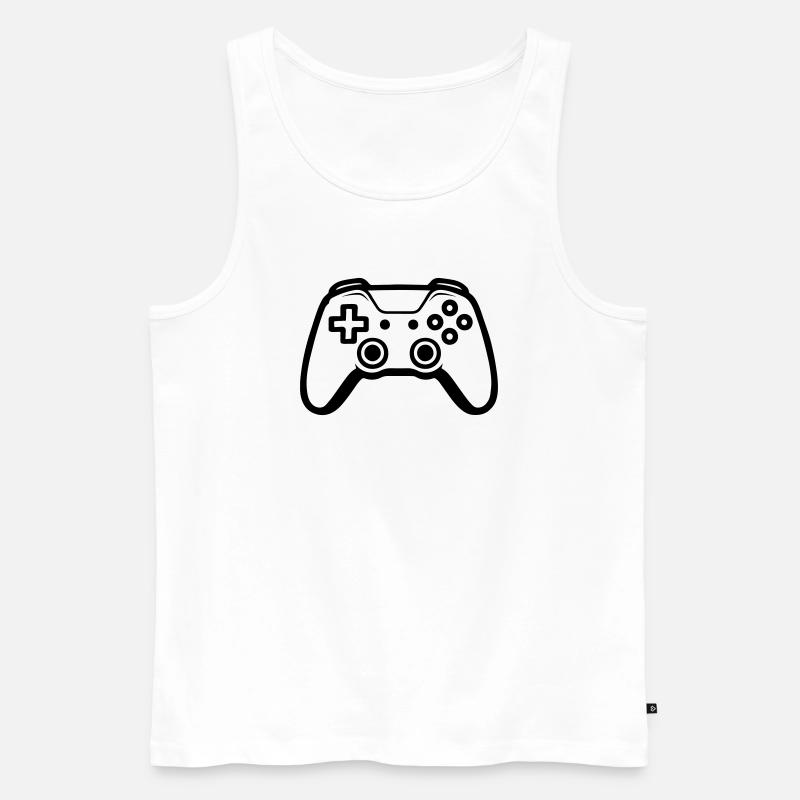 Controller Joypad Gamer - Männer Premium Bio Tank Top - Weiß