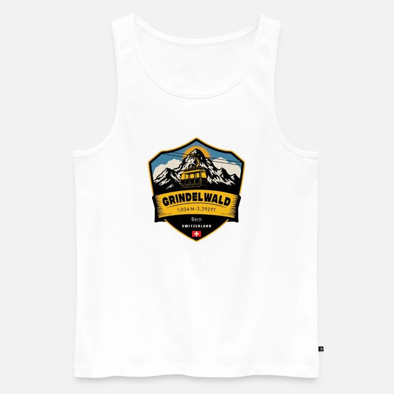 Grindelwald , Schweizer Alpen , Schweiz - Männer Premium Bio Tank Top - Weiß