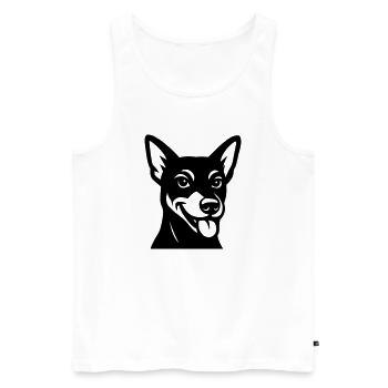 Cool dog in black and white - Men's Premium Organic Tank Top - white - Front - AI Model Male 178 light (178cm)