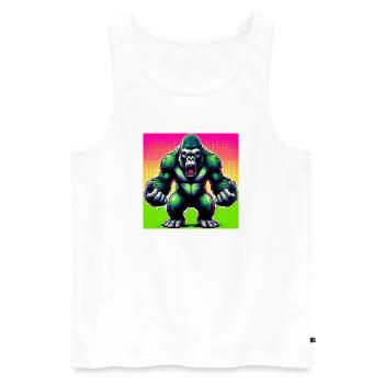 gorilla - Men's Premium Organic Tank Top - white - Front - Michal (187cm)