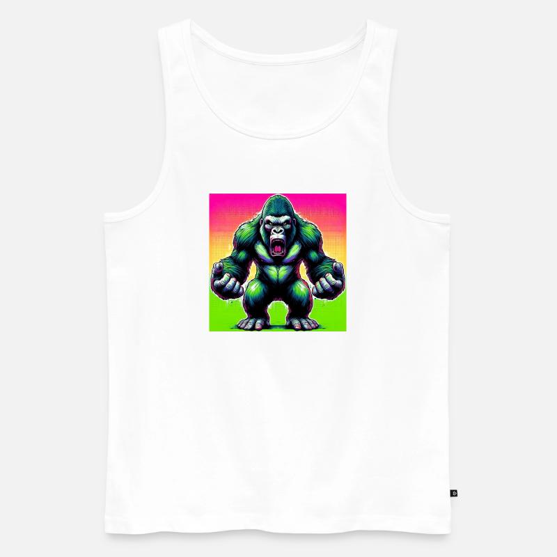 Gorilla - Männer Premium Bio Tank Top - Weiß