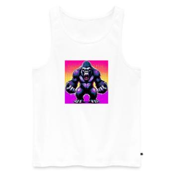 gorilla - Men's Premium Organic Tank Top - white - Front - Michal (187cm)