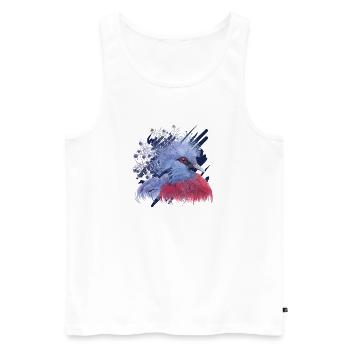 Crowned Pigeon - Men's Premium Organic Tank Top - white - Front - AI Model Male 178 light (178cm)