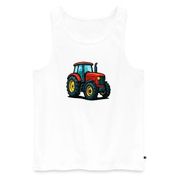 Agricultural tractor with color design - Men's Premium Organic Tank Top - white - Front - Michal (187cm)