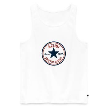 Azubi 2025 Erste Klasse Badge - Männer Premium Bio Tank Top - Weiß - Vorne - Michal (187cm)