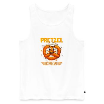 Bretzel Pretzel Bäcker mit Lächeln - Männer Premium Bio Tank Top - Weiß - Vorne - AI Model Male 178 light (178cm)
