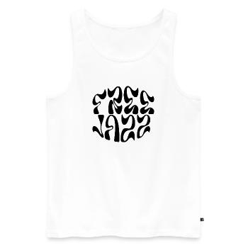 Free Jazz Logo-Design - Männer Premium Bio Tank Top - Weiß - Vorne - AI Model Male 178 light (178cm)
