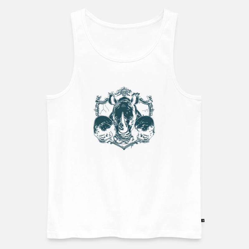 Nashorn Boxer - Männer Premium Bio Tank Top - Weiß