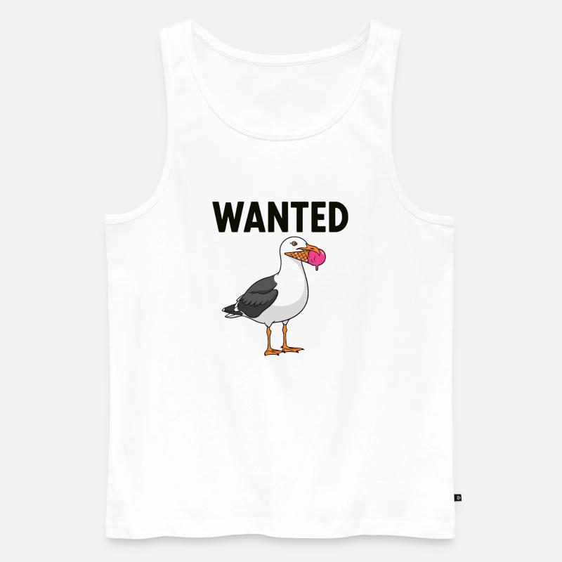 Gesucht Möwe Eiscreme Abenteuer - Männer Premium Bio Tank Top - Weiß