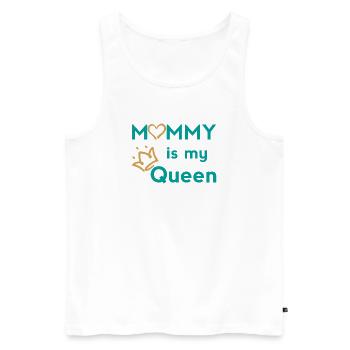 Mama Queen Design mit Krönchen und Herz - Männer Premium Bio Tank Top - Weiß - Vorne - Michal (187cm)