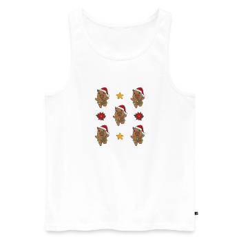 Capybara Noël Hiver Animaux Capybaras - Débardeur bio Premium Homme - blanc - Devant - Michal (187cm)