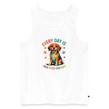 Beagle - Männer Premium Bio Tank Top - Weiß - Vorne - Michal (187cm)
