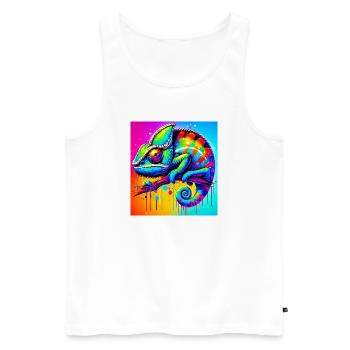chameleon - Men's Premium Organic Tank Top - white - Front - Michal (187cm)
