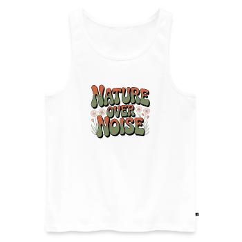 Aventure - La nature plutôt que le bruit - Débardeur bio Premium Homme - blanc - Devant - AI Model Male 178 light (178cm)
