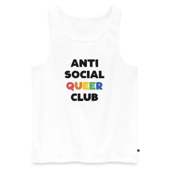 LGBTQ - Anti Social Queer Club - Männer Premium Bio Tank Top - Weiß - Vorne - Michal (187cm)