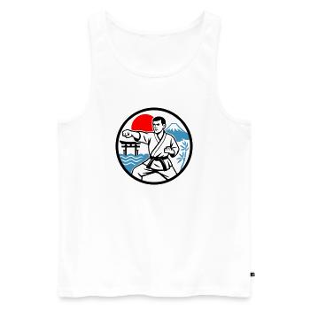 Karate Nature - Men's Premium Organic Tank Top - white - Front - AI Model Male 178 light (178cm)