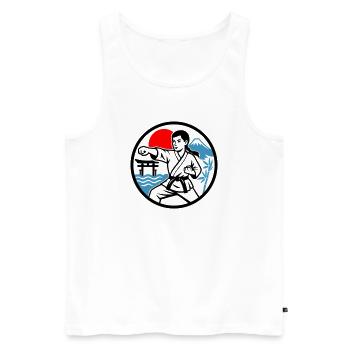 Karate and Nature - Men's Premium Organic Tank Top - white - Front - AI Model Male 178 light (178cm)