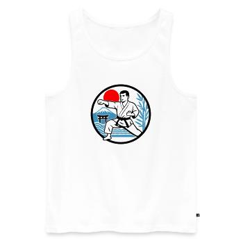 Karate Nature - Men's Premium Organic Tank Top - white - Front - AI Model Male 178 light (178cm)