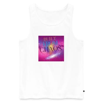Cosmic Revelation with Chaos Motif - Men's Premium Organic Tank Top - white - Front - AI Model Male 178 light (178cm)