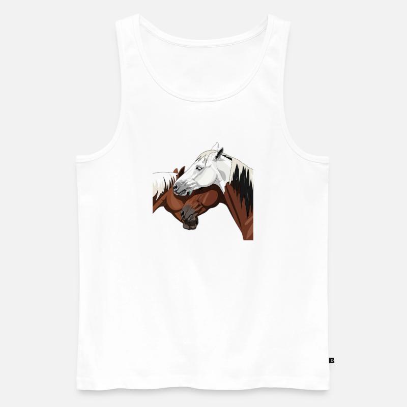 Elegante Pferdeimpression - Männer Premium Bio Tank Top - Weiß