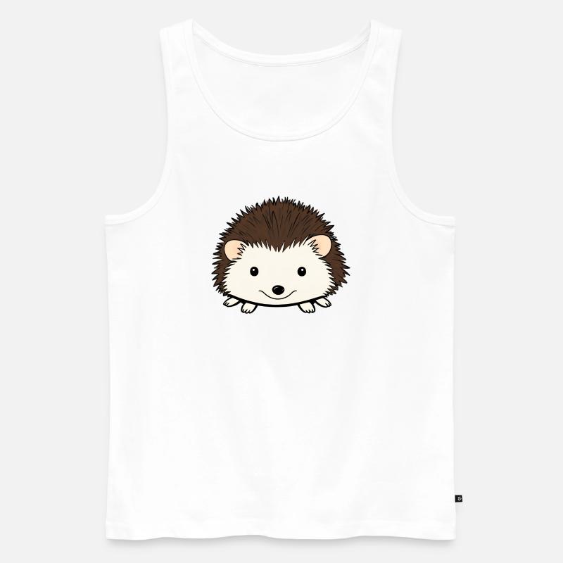 Niedlicher Igel mit freundlichem Gesicht - Männer Premium Bio Tank Top - Weiß