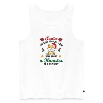 Ich will ein Hamster zu Weihnachten süße Hamster - Männer Premium Bio Tank Top - Weiß - Vorne - Michal (187cm)