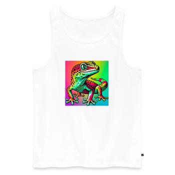 Gecko - Men's Premium Organic Tank Top - white - Front - Michal (187cm)