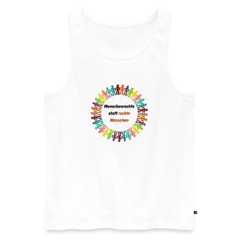 Human rights instead of right-wing people black - Men's Premium Organic Tank Top - white - Front - AI Model Male 178 light (178cm)