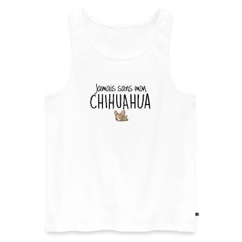Chihuahua Humor Cute Funny Phrase - Men's Premium Organic Tank Top - white - Front - AI Model Male 178 light (178cm)