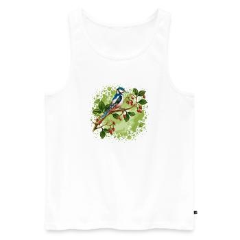 Bunter Vogel - Männer Premium Bio Tank Top - Weiß - Vorne - Michal (187cm)