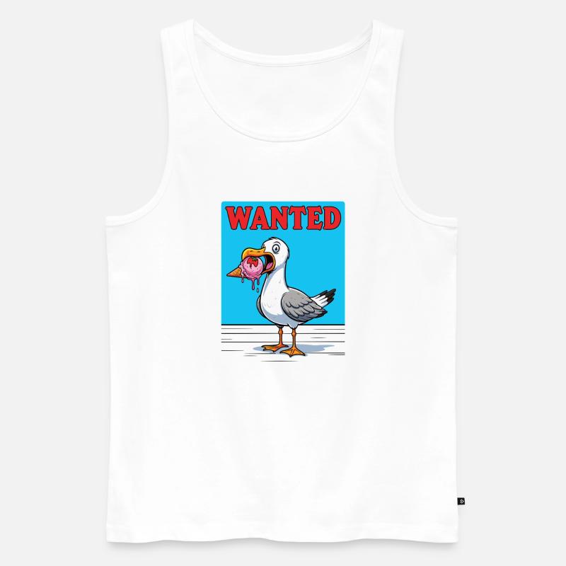 Gesucht Möwe Eiscreme Abenteuer - Männer Premium Bio Tank Top - Weiß