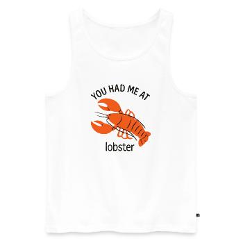 Humorvolle Hummer Illustration T-Shirt - Männer Premium Bio Tank Top - Weiß - Vorne - AI Model Male 178 light (178cm)