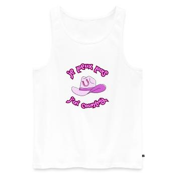 Je peux pas j'ai Country - Chapeau Rose - Débardeur bio Premium Homme - blanc - Devant - Michal (187cm)