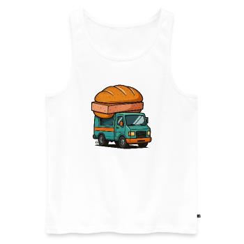 LKW Leberkäse  - Männer Premium Bio Tank Top - Weiß - Vorne - Michal (187cm)