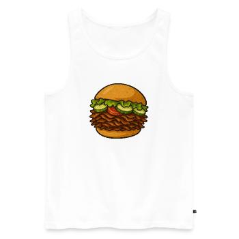 Kebab with everything - Men's Premium Organic Tank Top - white - Front - Michal (187cm)