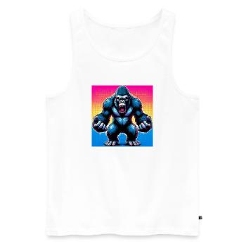 gorilla - Men's Premium Organic Tank Top - white - Front - Michal (187cm)