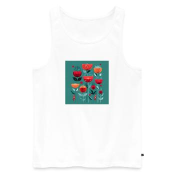 Abstract flowers in bright colors - Men's Premium Organic Tank Top - white - Front - AI Model Male 178 light (178cm)