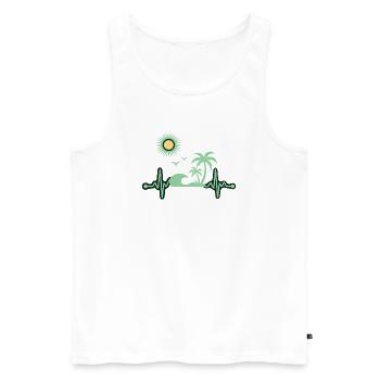 Tropical Palm Holiday Sea - Men's Premium Organic Tank Top - white - Front - AI Model Male 178 light (178cm)
