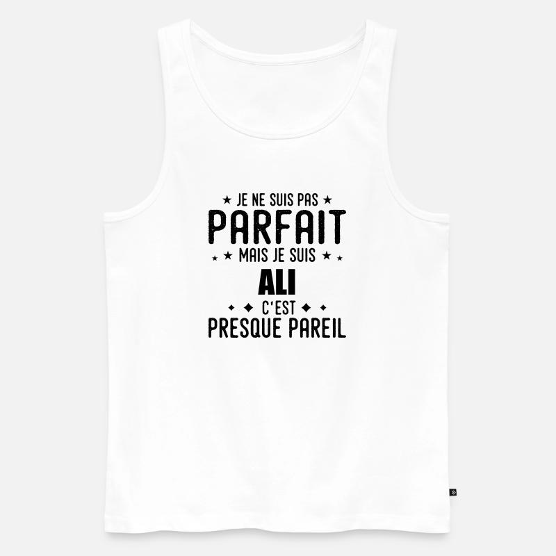 Ali: authentisch, unvollkommen, oberflächlich, perfekt - Männer Premium Bio Tank Top - Weiß