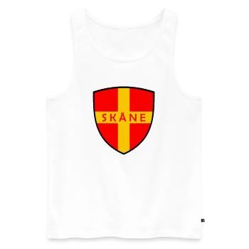 Skåne - Men's Premium Organic Tank Top - white - Front - AI Model Male 178 light (178cm)