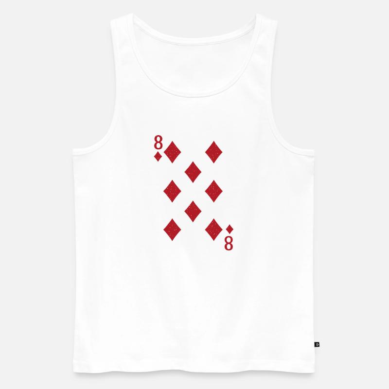 Kartenmuster 8 Karo design auf Kleidung - Männer Premium Bio Tank Top - Weiß