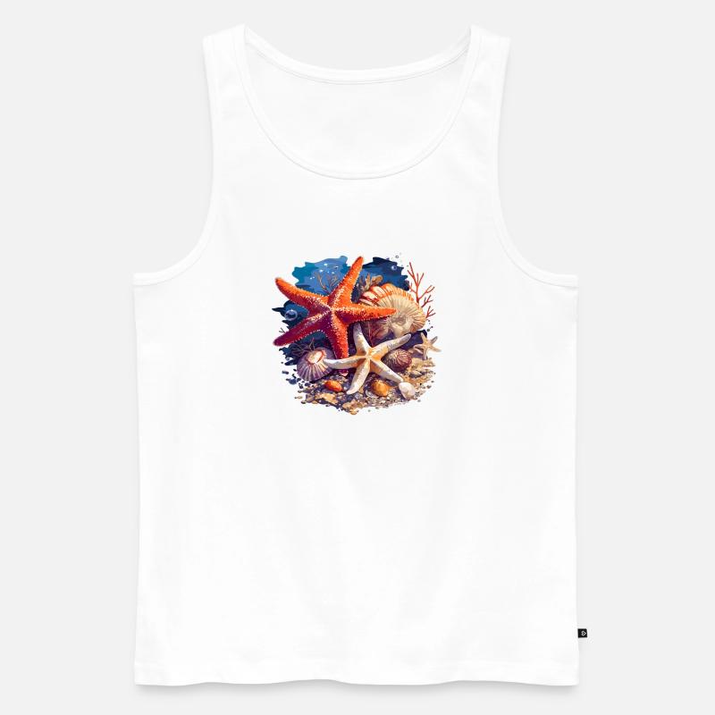 Seesterne Seestern - Männer Premium Bio Tank Top - Weiß