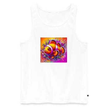 Clownfisch - Männer Premium Bio Tank Top - Weiß - Vorne - AI Model Male 178 light (178cm)