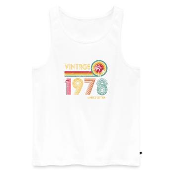 Vintage 1978 Retro Colourful Design - Men's Premium Organic Tank Top - white - Front - Michal (187cm)