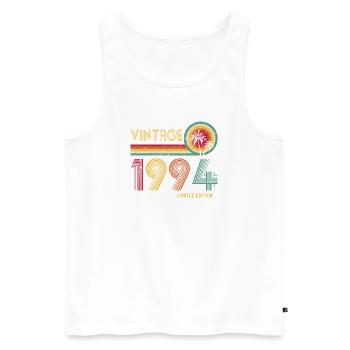 Vintage 90s Retro Sunset Design - Men's Premium Organic Tank Top - white - Front - Michal (187cm)