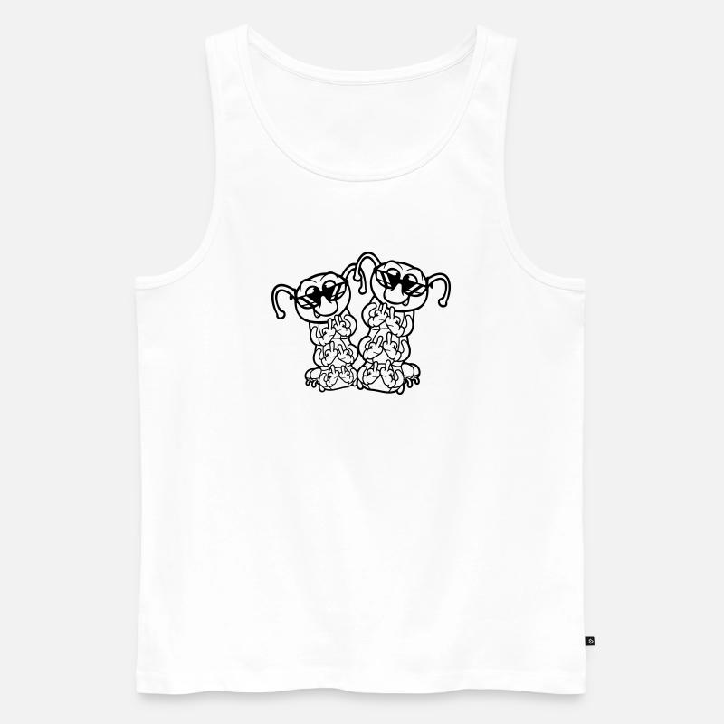 2 Raupe Mittelfinger Beleidigung Sonnenbrille Team - Männer Premium Bio Tank Top - Weiß
