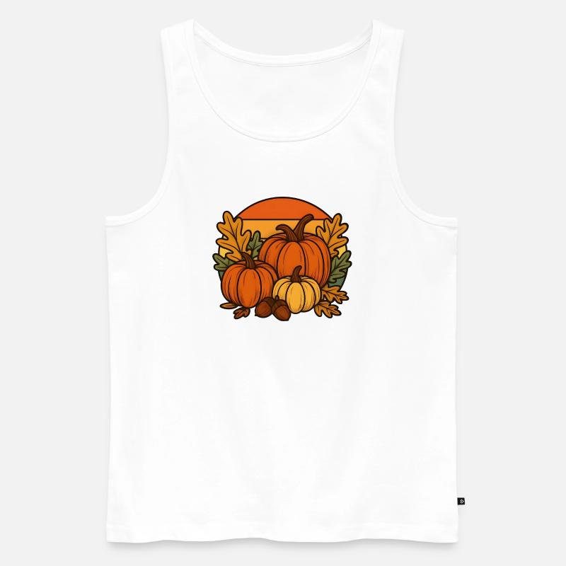  Kürbisse, Eichenlaub & Eicheln - Männer Premium Bio Tank Top - Weiß