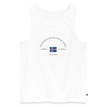 Parc national de Thingvellir – Souvenirs et cadeaux - Débardeur bio Premium Homme - blanc - Devant - Michal (187cm)