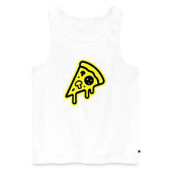 Pizza Symbol - Männer Premium Bio Tank Top - Weiß - Vorne - Michal (187cm)