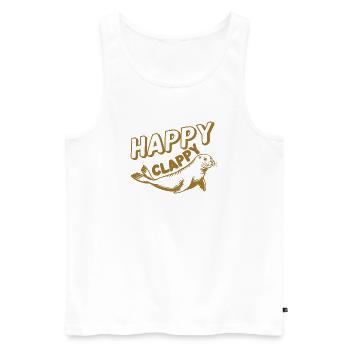 Happy Seal dessin animé illustration - Débardeur bio Premium Homme - blanc - Devant - Michal (187cm)